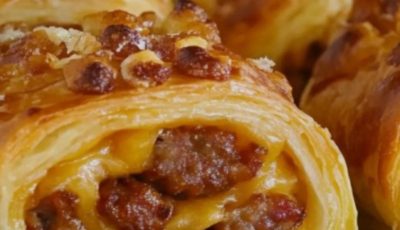 Flaky Puff Pastry Snacks with Sausage and Cheese