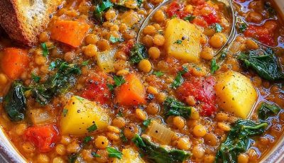 Natural Morphine Lentil & Veggie Stew: Relieve Pain Deliciously