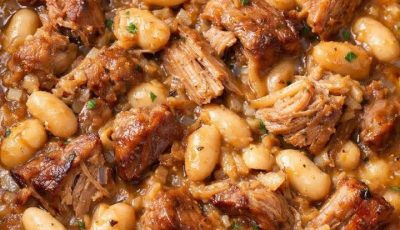 Oven-Baked Pork and Dried Bean Casserole