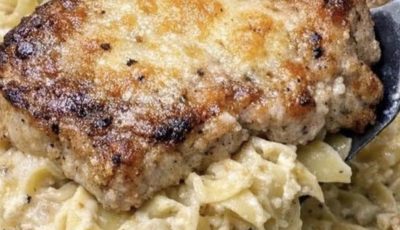 Oven Baked 4-Ingredient Pork Chop Noodle Casserole