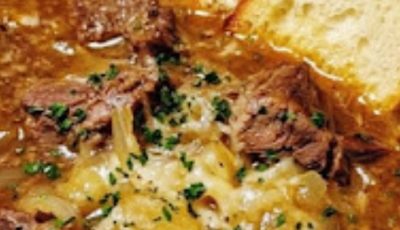 French Onion Beef Short Rib Soup