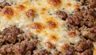 Oven Baked 4-Ingredient Beef Crescent Flatbread