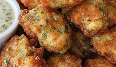 Crispy Dill Pickle Chicken Fritters