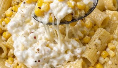 Oven Baked 4-Ingredient Sweet Corn Burrata Pasta